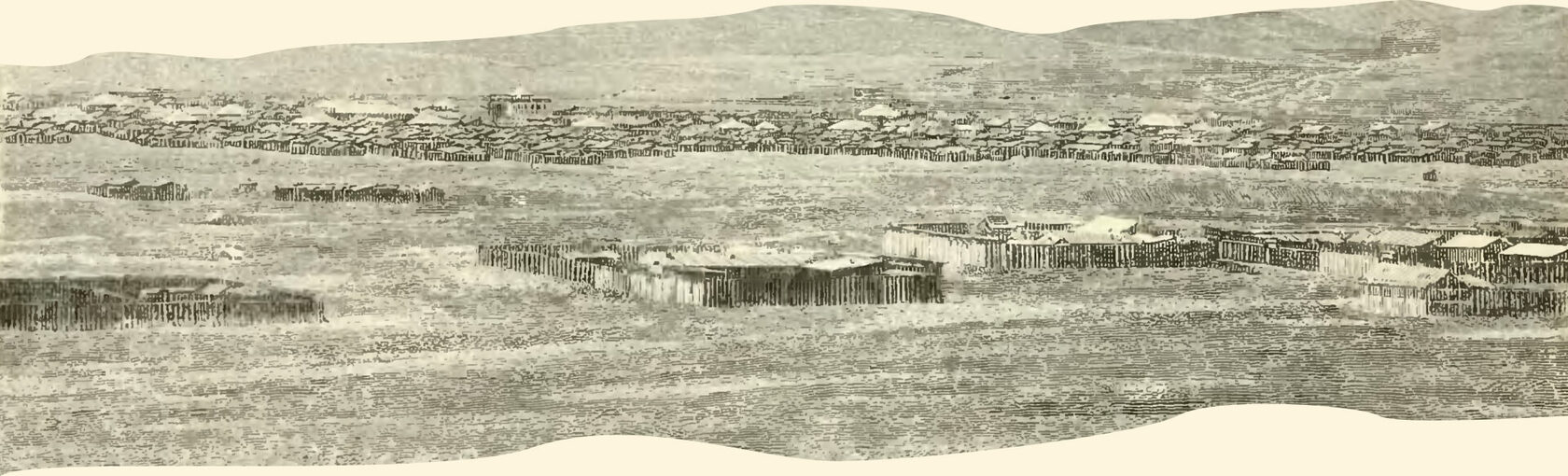 Вид на город Угра. Иллюстрация из книги «Mongolia, the Tangut Country, and the Solitudes of Northern Tibet». 1876