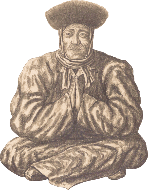 Посланец к Н. М. Пржевальскому от Далай-ламы. Худ. — И. В. Роборовский. 1879